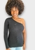 Blusa Open Slim Assimétrica Com Logo