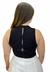 Blusa Cropped Open Canelada Com Aplicação Preta - comprar online