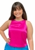 Regata Cropped Feminina Open Cetim Rosa
