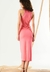 Vestido Open Midi Drapeado Com Decote Nadador - comprar online