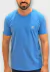 Camiseta Masculina Básica Slim King & Joe - Azul Médio