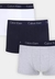 Kit 3pçs Cueca Calvin Klein Underwear Boxer Logo Azul Marinho