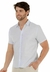 Camisa Casual King&Joe Slim Manga Curta Azul Claro