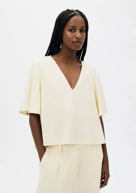 Blusa Hering manga sino em peachtouch - creme