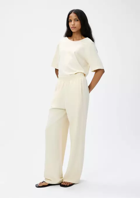 Calça Hering feminina reta cintura média - creme