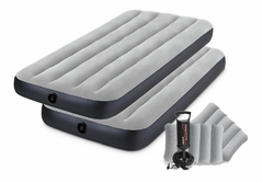 Colchon Inflable Intex Set x 2 + Almohadas + Inflador
