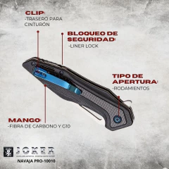 Navaja Plegable Joker Pro Acero Inoxidable G10 Hoja 8 9cm en internet
