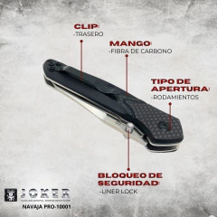 Navaja Plegable Deportiva Joker Pro Acero Inoxidable G10 - comprar online