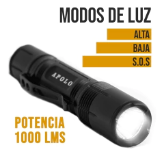 Linterna Alta Potencia 1000 Lumenes Apolo Bateria Recargable Usb en internet