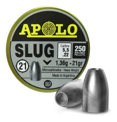 Balines Apolo Slug X250 5.5 Mm - Punta Solida Hueca 21 Gr - comprar online