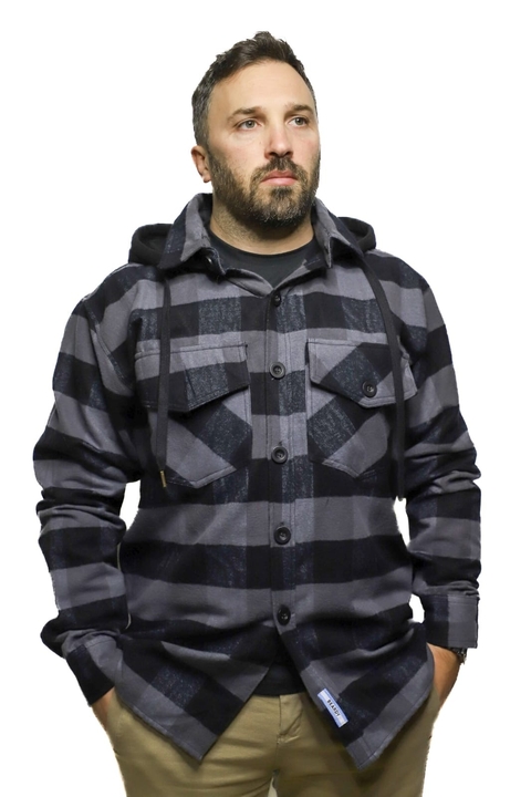Camisaco con Capucha Beardy Invierno Gris