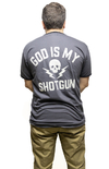 Remera Moscow God is My Shotgun Gris