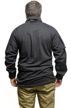 Remera de Combate SeaWolf Tactical Manga Larga Negra con Cuello - comprar online