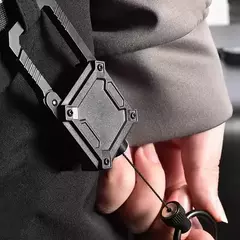 Llavero Retractil con Cable de Acero Imantado