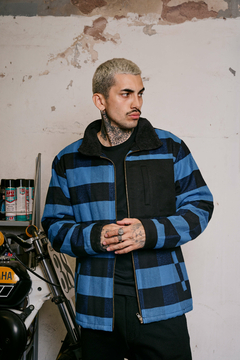 Imagen de CAMPERA COAT CUADROS AZUL