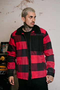 CAMPERA COAT CUADROS ROJA en internet