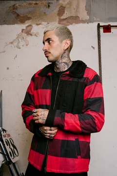 CAMPERA COAT CUADROS ROJA - comprar online