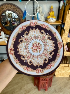Mini Tapete Mandala (21cm) - floral marrom