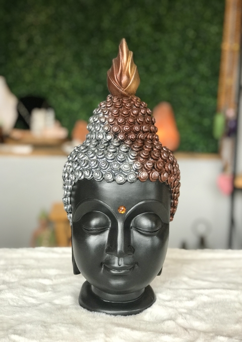 Cabeça de Sidarta (Buda) 37cm - mix cobre metálico - comprar online