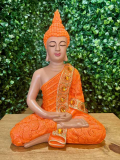 Sidarta (Buda - Dhyana Mudra) 23cm - laranja claro - comprar online