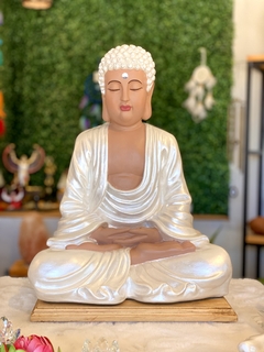 Sidarta (Buda) 40cm - branco pérola - comprar online