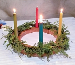 4 velas de cera de abelha coloridas para o Advento - comprar online