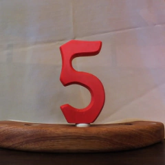 Número 5 para anel de aniversário (pintado)