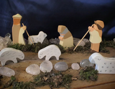 Kit Pastores Marfim - com ou sem ovelhas (itens para presépio)