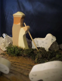 Kit Pastores Marfim - com ou sem ovelhas (itens para presépio) - Brincando em Família Ateliê