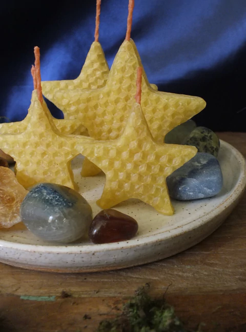 Velas de cera de abelha estrela (kits a escolha)