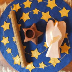 Kit Advento/ Calendário de Natal - tapete estrelado com anjo