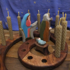 Kit calendário de Natal espiral de madeira - Brincando em Família Ateliê