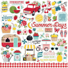 Echo Park - Cardstock Stickers 12x12- A Slice of Summer