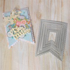 Set de 10 troqueles Banner Scallop con costura y lisos - comprar online