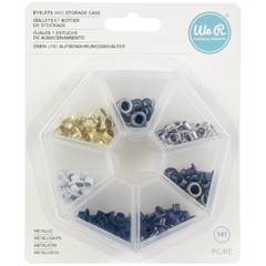 We R Eyelets 140/Pkg Metallic W/ Storage Case