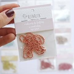 Set de 6 cadenas de bolitas Oro rosa