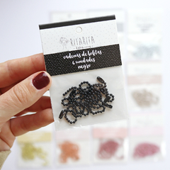 Set de 6 cadenas de bolitas Negras