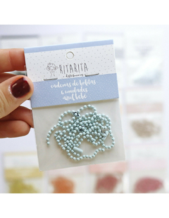 Set de 6 cadenas de bolitas Azul Bebe