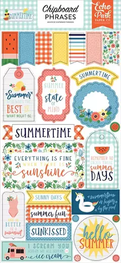 Echo Park - Summertime - 6x13 Chipboard Phrases