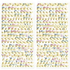 Alfabeto chipboard con foil Pétalos