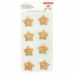 Busy Sidewalks Reisn Stickers 8/Pkg Stars W/Gold Glitter