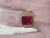 Anillo Oro 18 Kts Sello Cuadrado Corona Piedra Cubic ROJA - Joyería Oro Rubí