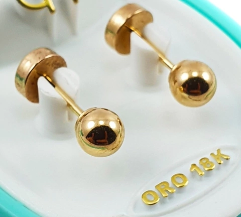 Aros Abridores bolita n 4 ch oro 18klts modelo 104 + envio gratis