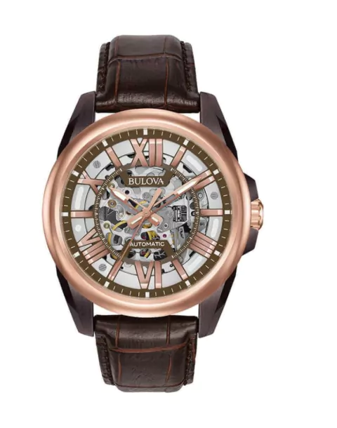 Reloj BULOVA 98a165 Hombre Automatico Malla Cuero Japon