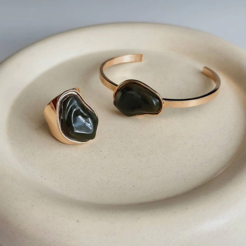 Bracelete Orgânico verde oliva