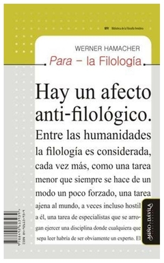 para la filologia hay un afecto anti-filologico / 95 te sis sobre la filol - lisbeth werner