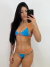 Top Rebeca Azul Claro/Laranja- Cortininha Fixa com Acabamento em Viés e Bojo Removível na internet