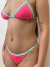 Imagem do Top Paloma Rosa/Verde Água - Cortininha com Bojo Removível (Modelagem Para Bronzeado)