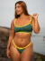 Imagem do Calcinha Rafaela Verde/Amarelo - Calcinha Inteira de Tira com Regulagem (Modelagem Para Bronzeado)