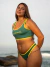 Top Pamela Verde/Amarelo - Top Faixa com Alças Fixas - Amar Biquinis